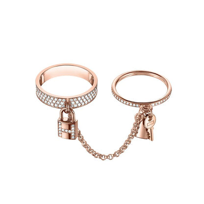 [⭐Glow]HM KELLY CLOCHETTE DOUBLE RING IN  WITH DIAMONDS