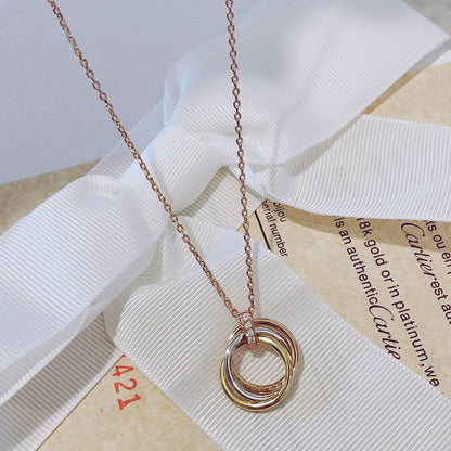 [⭐Glow]TRINITY NECKLACE GOLD  DIAMONDS
