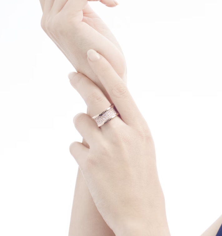 [⭐Glow]ZERO 1 WITH PAVED DIAMONDS ON THE SPIRAL RING