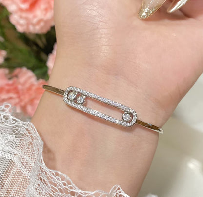 [⭐Glow]Move Pavé Diamond Bangle Bracelet M