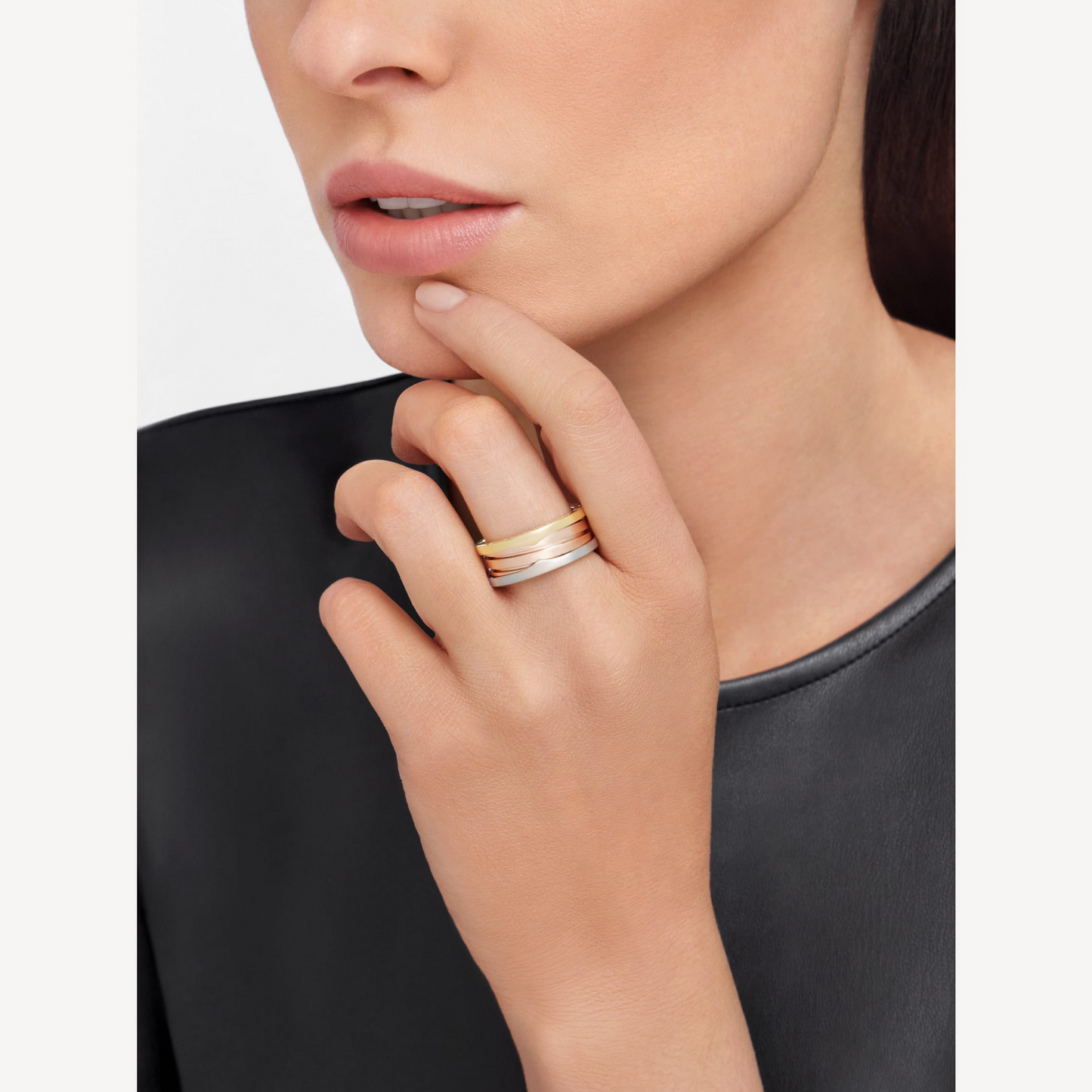 [⭐Glow]ZERO 1 THREE-BAND ROSE WHITE AND YELLOW RING