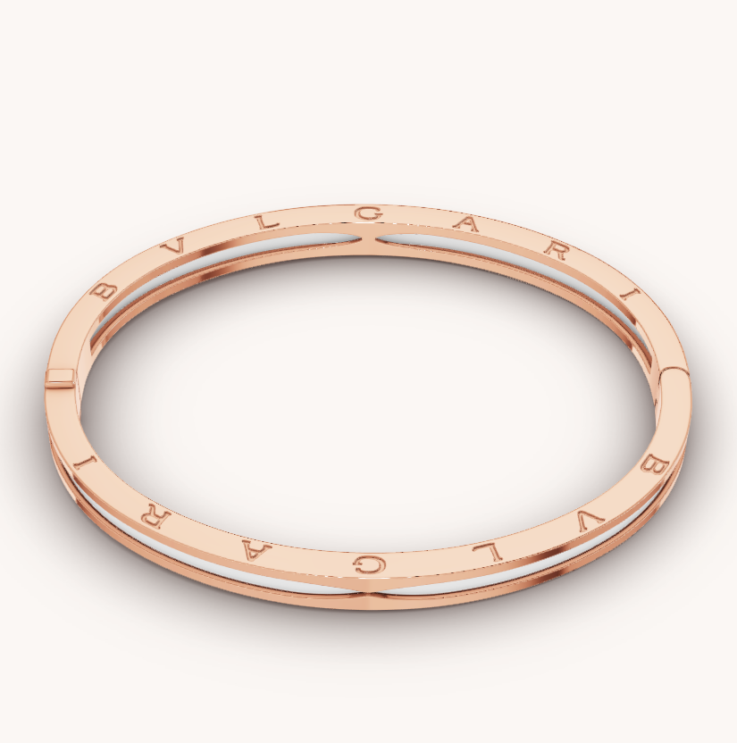 [⭐Glow]ZERO 1 PINK GOLD WITH WHITE CERAMIC BRACELET