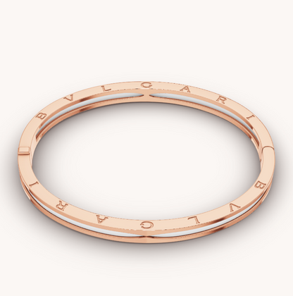 [⭐Glow]ZERO 1 PINK GOLD WITH WHITE CERAMIC BRACELET