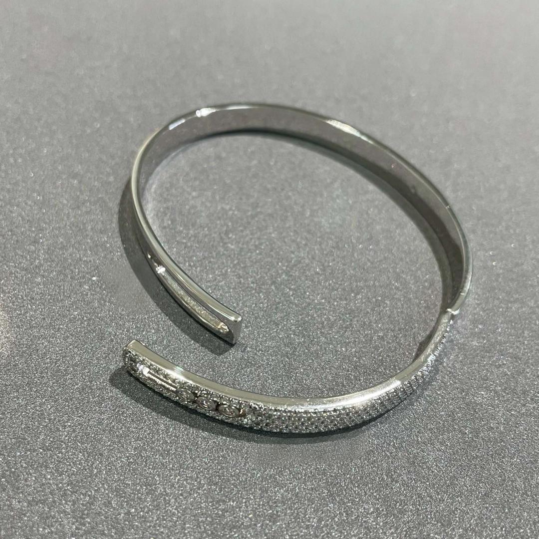 [⭐Glow]Move Noa Rose Gold Pavé Diamond Bangle Bracelet