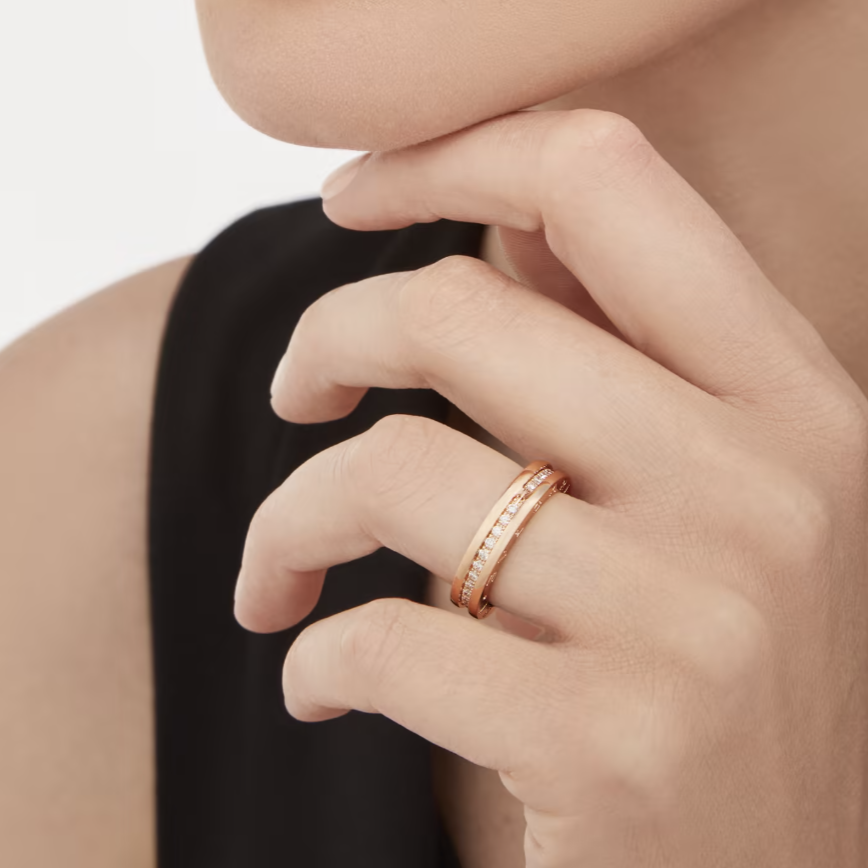 [⭐Glow]ZERO 1 ONE-BAND PAVED DIAMONDS ON THE SPIRAL RING
