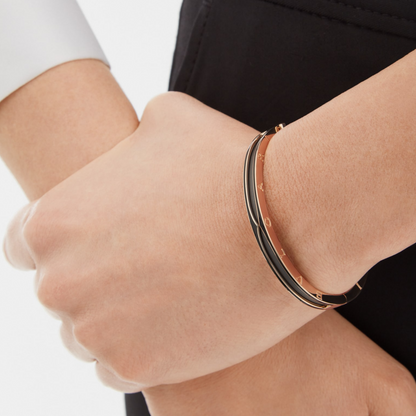 [⭐Glow]ZERO 1 PINK GOLD WITH MATTE BLACK CERAMIC BRACELET