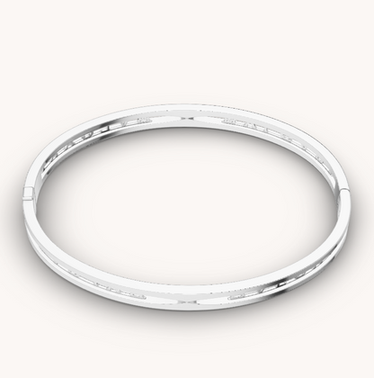 [⭐Glow]ZERO 1 SPIRAL LOGO SILVER BRACELET
