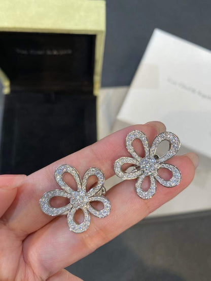 [⭐Glow]FLOWERLACE EARRINGS FULL DIAMONDS