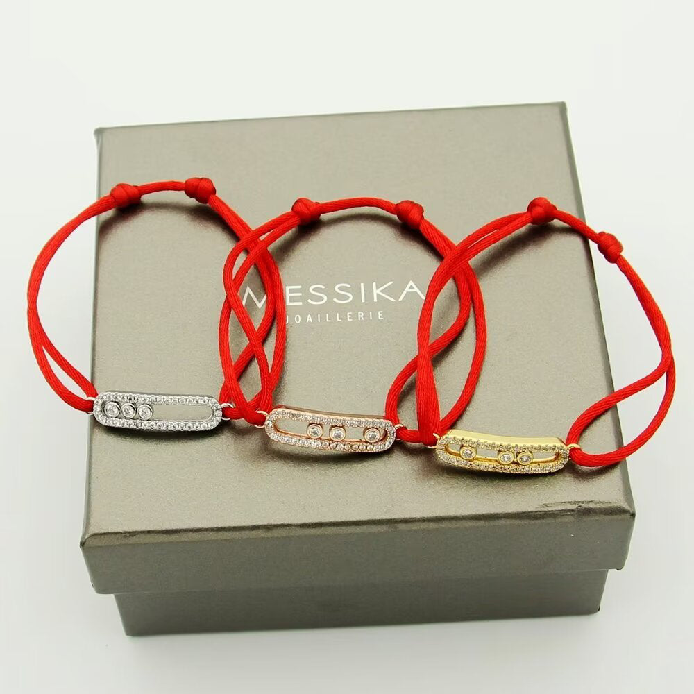 [⭐Glow]Messika Care(s) pink cord pavé bracelet