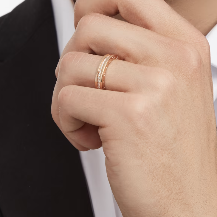 [⭐Glow]ZERO 1 ONE-BAND PAVED DIAMONDS ON THE SPIRAL RING