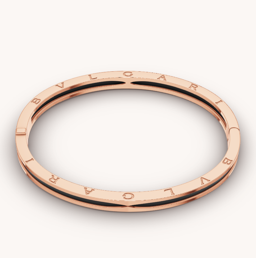 [⭐Glow]ZERO 1 PINK GOLD WITH BLACK CERAMIC BRACELET