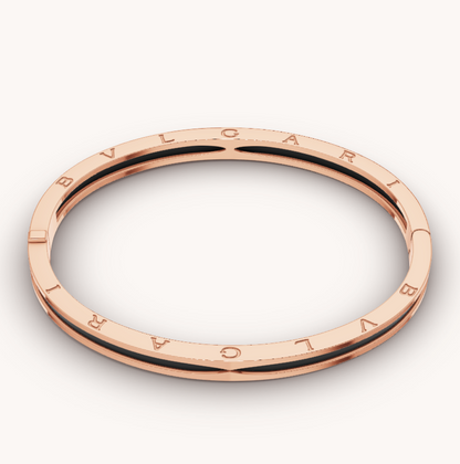 [⭐Glow]ZERO 1 PINK GOLD WITH BLACK CERAMIC BRACELET
