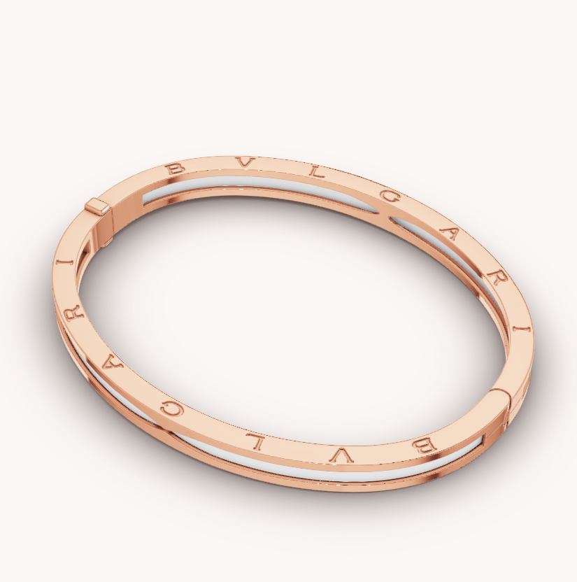 [⭐Glow]ZERO 1 PINK GOLD WITH WHITE CERAMIC BRACELET