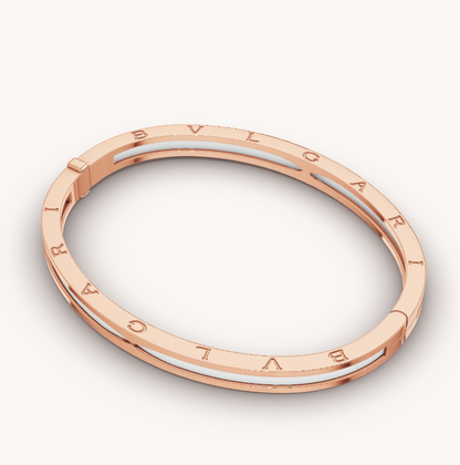 [⭐Glow]ZERO 1 PINK GOLD WITH WHITE CERAMIC BRACELET