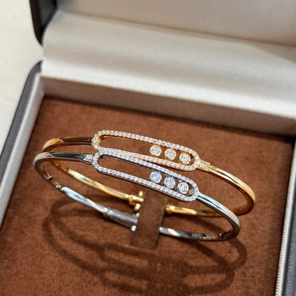 [⭐Glow]Move Pavé Diamond Bangle Bracelet M