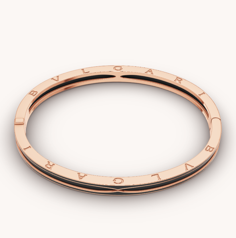 [⭐Glow]ZERO 1 PINK GOLD WITH MATTE BLACK CERAMIC BRACELET