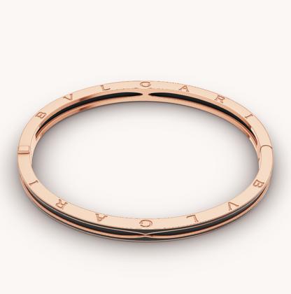 [⭐Glow]ZERO 1 PINK GOLD WITH MATTE BLACK CERAMIC BRACELET