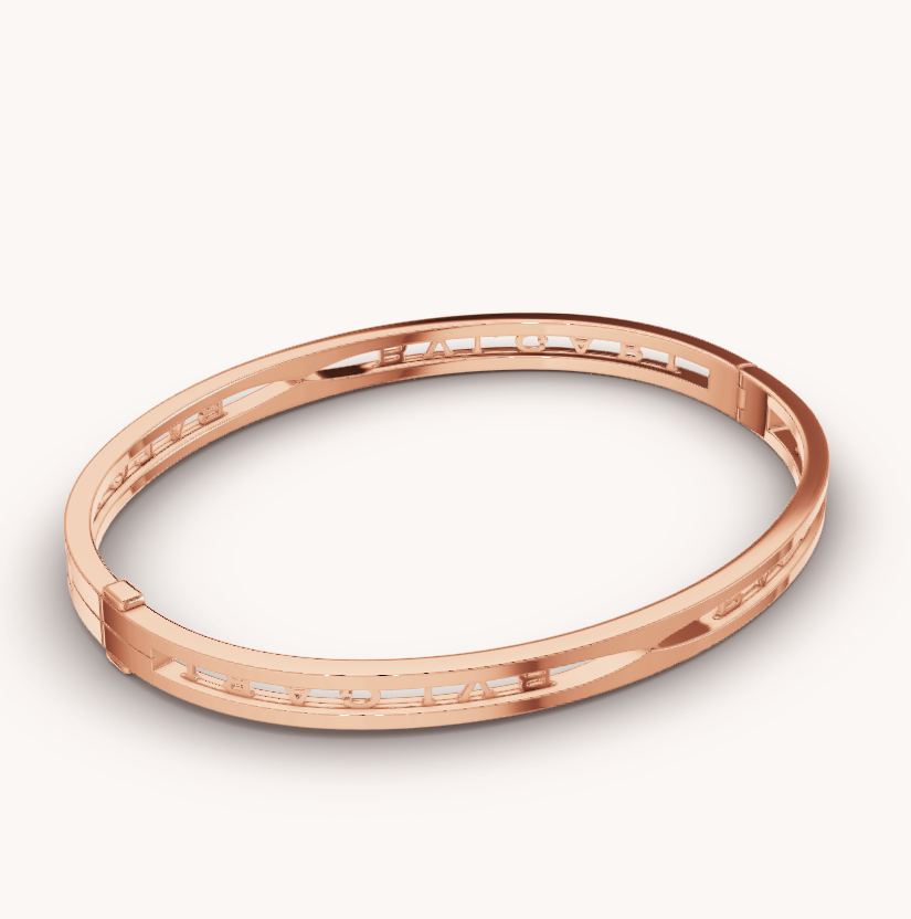 [⭐Glow]ZERO 1 SPIRAL LOGO PINK GOLD BRACELET