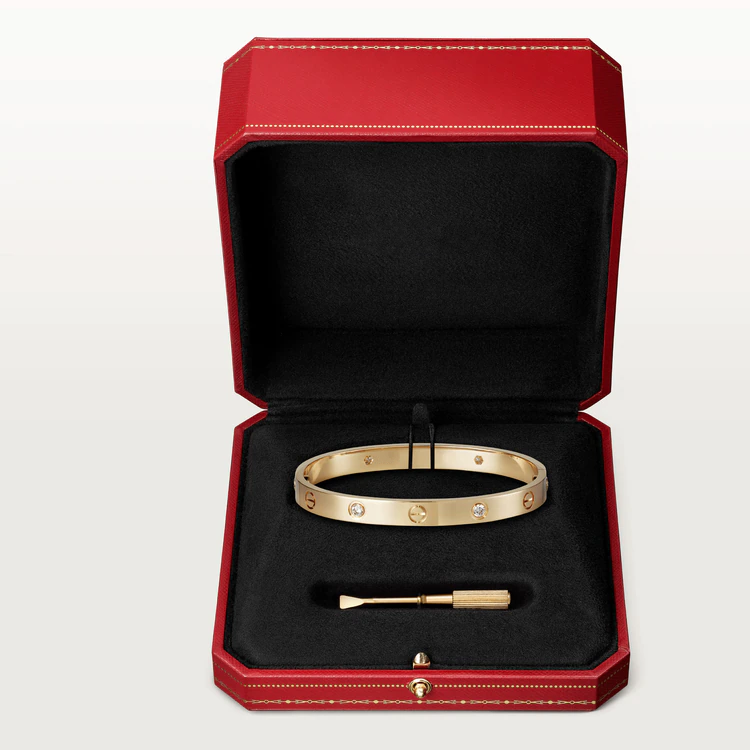 [⭐Glow]LOVE BRACELET 6.1MM 4 DIAMONDS