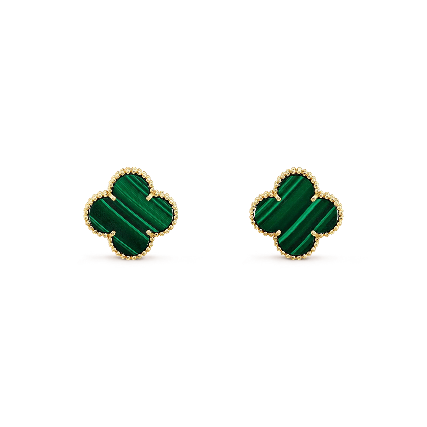 [⭐Glow]CLOVER MINI 9.5MM MALACHITE  EARRINGS