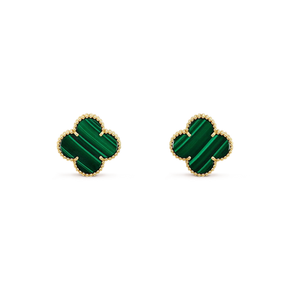 [⭐Glow]CLOVER MINI 9.5MM MALACHITE  EARRINGS