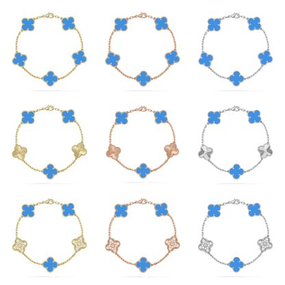 [⭐Glow] CLOVER 5 MOTIF BLUE AGATE BRACELET COLLECTION