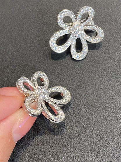 [⭐Glow]FLOWERLACE EARRINGS FULL DIAMONDS