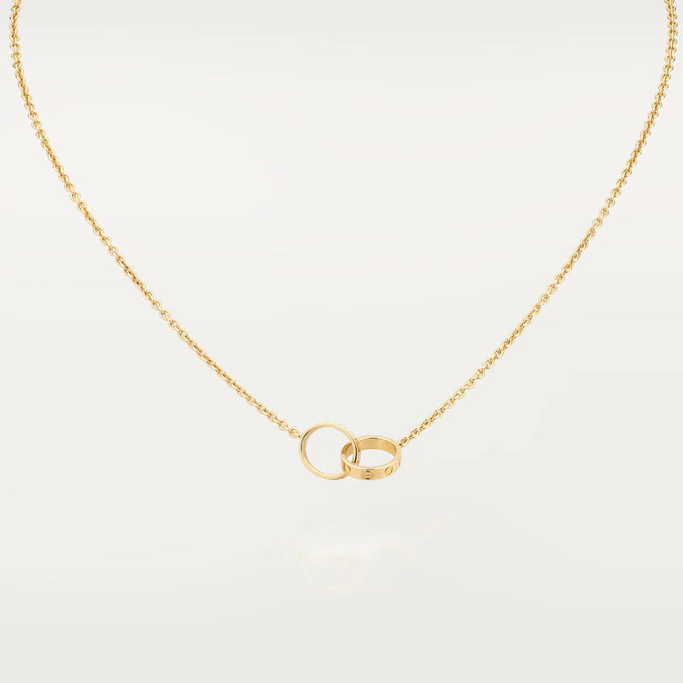 [⭐Glow]LOVE NECKLACE DOUBLE RING GOLD