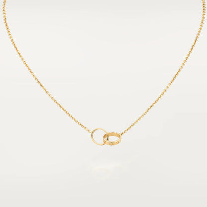 [⭐Glow]LOVE NECKLACE DOUBLE RING GOLD