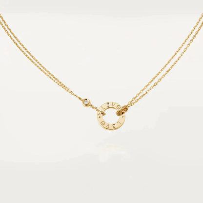 [⭐Glow]LOVE NECKLACE 16MM 2 DIAMONDS