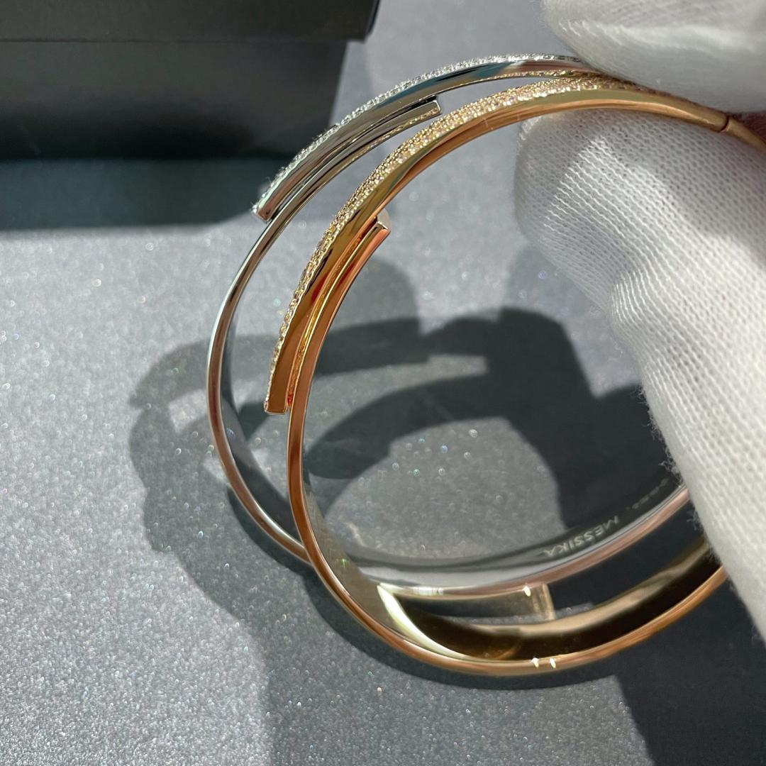 [⭐Glow]Move Noa Rose Gold Pavé Diamond Bangle Bracelet