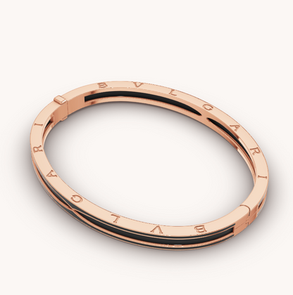 [⭐Glow]ZERO 1 PINK GOLD WITH MATTE BLACK CERAMIC BRACELET
