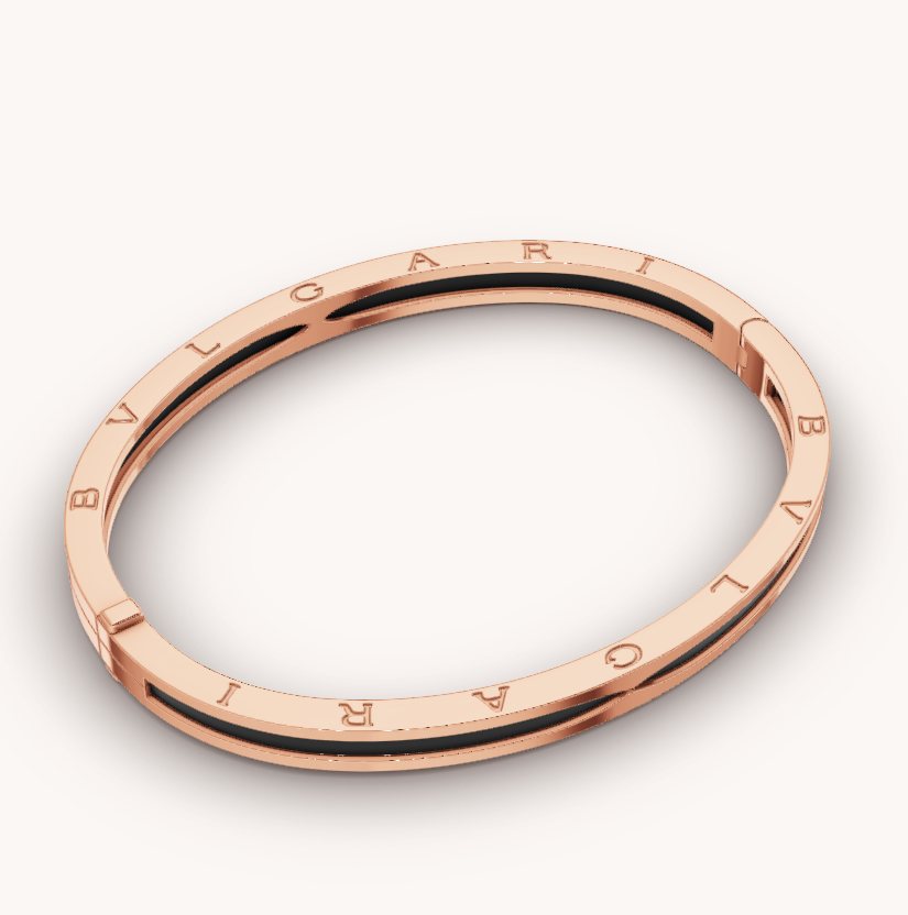[⭐Glow]ZERO 1 PINK GOLD WITH BLACK CERAMIC BRACELET