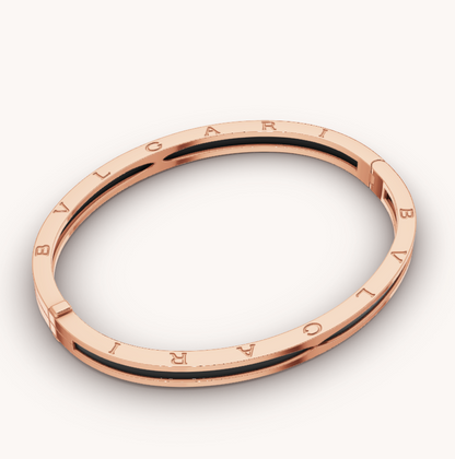 [⭐Glow]ZERO 1 PINK GOLD WITH BLACK CERAMIC BRACELET