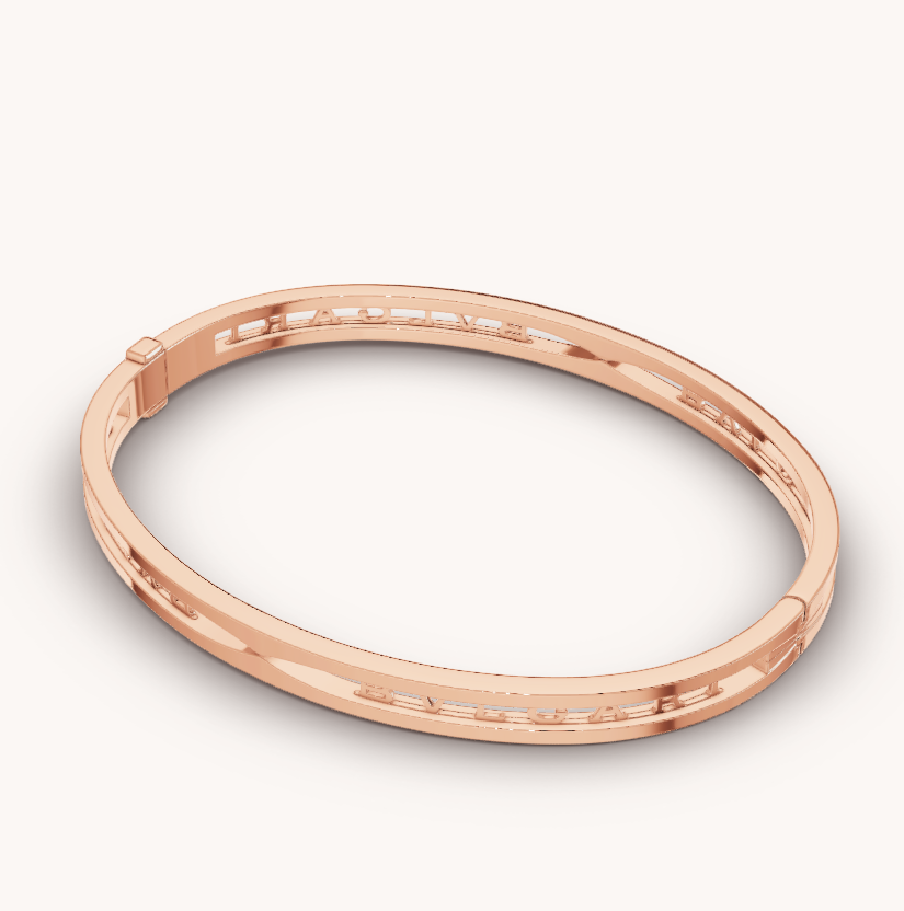 [⭐Glow]ZERO 1 SPIRAL LOGO PINK GOLD BRACELET