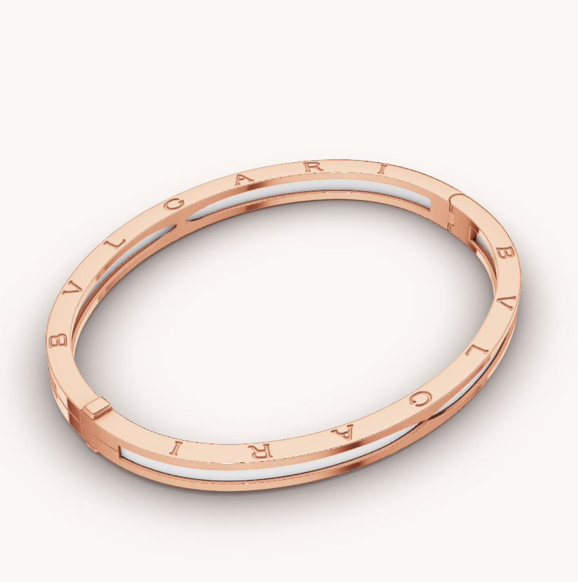 [⭐Glow]ZERO 1 PINK GOLD WITH WHITE CERAMIC BRACELET