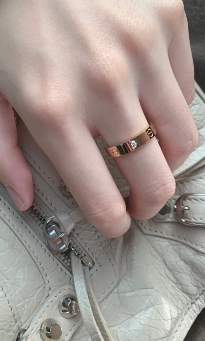 [⭐Glow]LOVE RING 4MM 1 DIAMOND