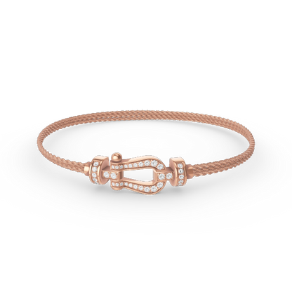 [⭐Glow]FORCE SMALL HORSESHOE  DIAMOND CHAIN ROPE BRACELET