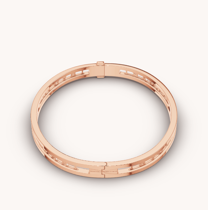 [⭐Glow]ZERO 1 SPIRAL LOGO PINK GOLD BRACELET