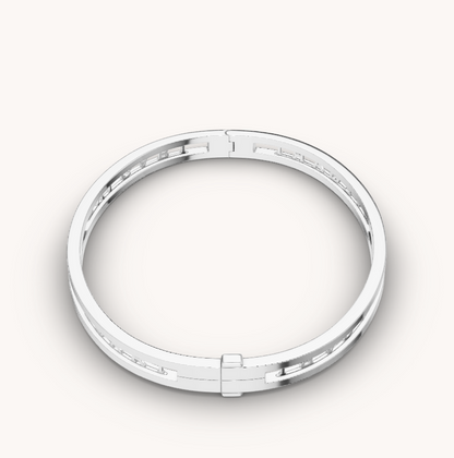 [⭐Glow]ZERO 1 SPIRAL LOGO SILVER BRACELET