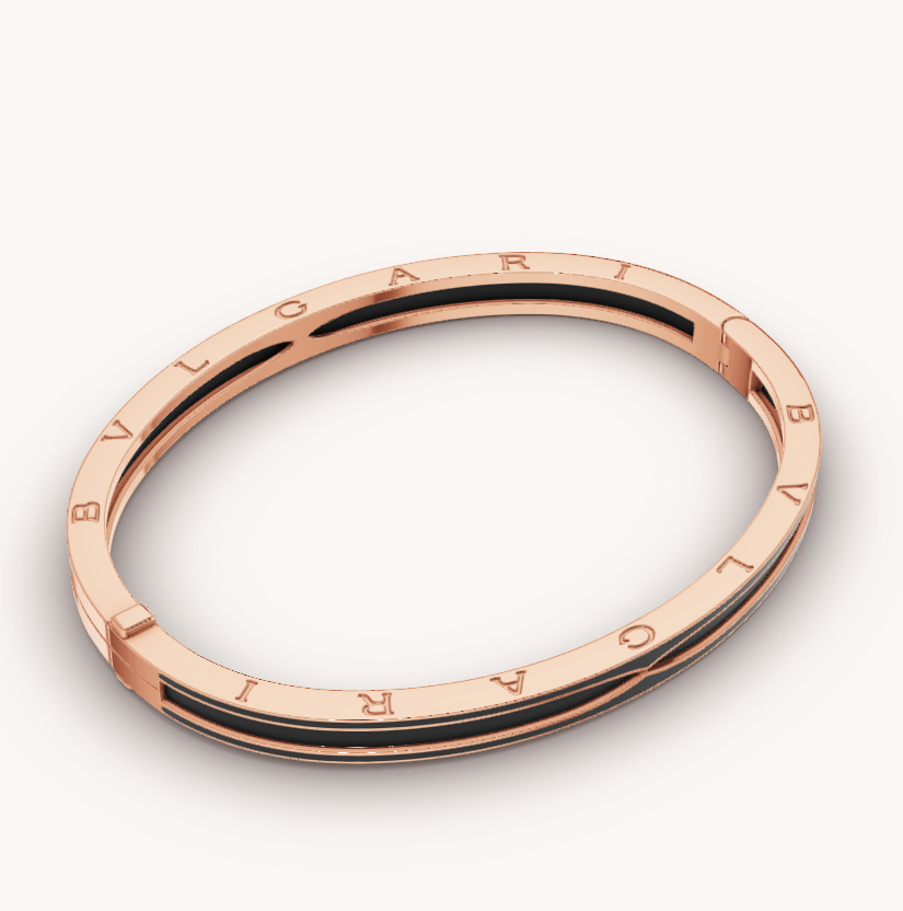 [⭐Glow]ZERO 1 PINK GOLD WITH MATTE BLACK CERAMIC BRACELET