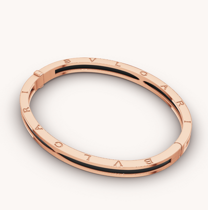 [⭐Glow]ZERO 1 PINK GOLD WITH BLACK CERAMIC BRACELET
