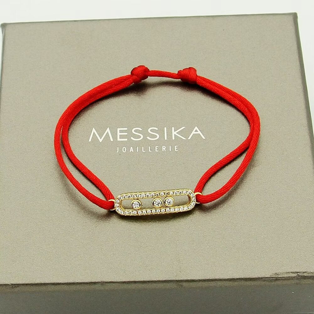 [⭐Glow]Messika Care(s) pink cord pavé bracelet