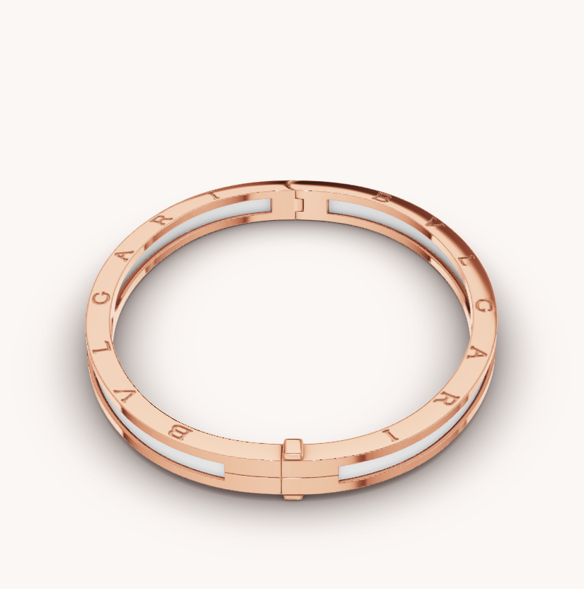 [⭐Glow]ZERO 1 PINK GOLD WITH WHITE CERAMIC BRACELET