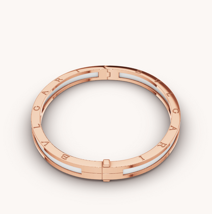 [⭐Glow]ZERO 1 PINK GOLD WITH WHITE CERAMIC BRACELET