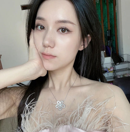 [⭐Glow]FLOWERLACE NECKLACE FULL DIAMONDS