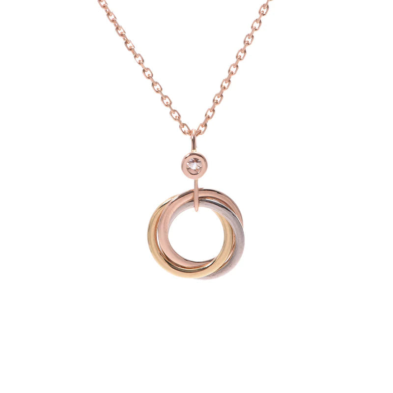 [⭐Glow]TRINITY SILVER GOLD PINK GOLD NECKLACE