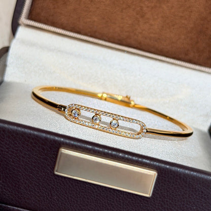 [⭐Glow]Move Pavé Diamond Bangle Bracelet M