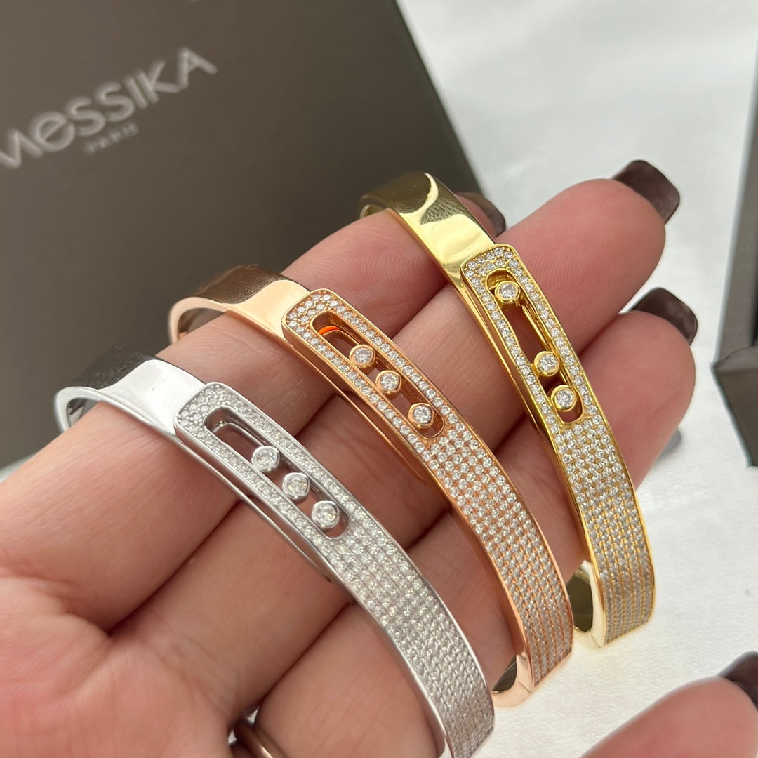 [⭐Glow]Move Noa Rose Gold Pavé Diamond Bangle Bracelet