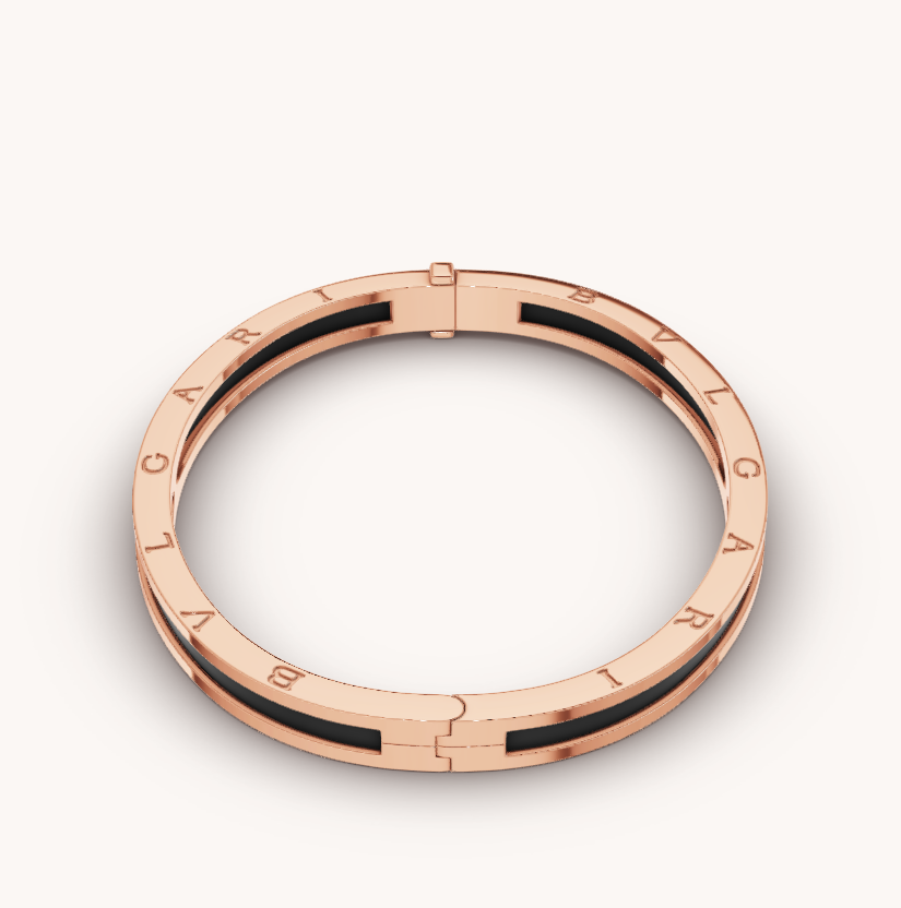 [⭐Glow]ZERO 1 PINK GOLD WITH BLACK CERAMIC BRACELET